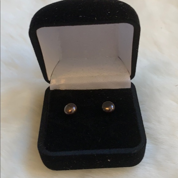 Earrings- Genuine Black Pearls & Sterling Silver - Picture 2 of 6